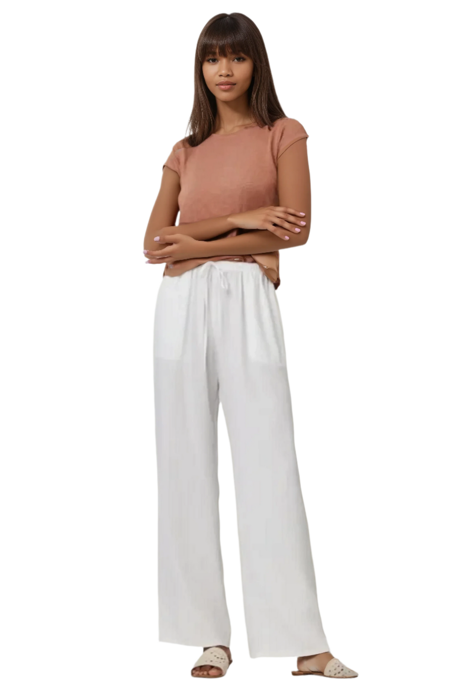 Kylie Wide Leg Pant with Drawstring