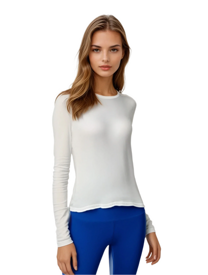 Super Fine Jersey Fitted Long Sleeve Crew