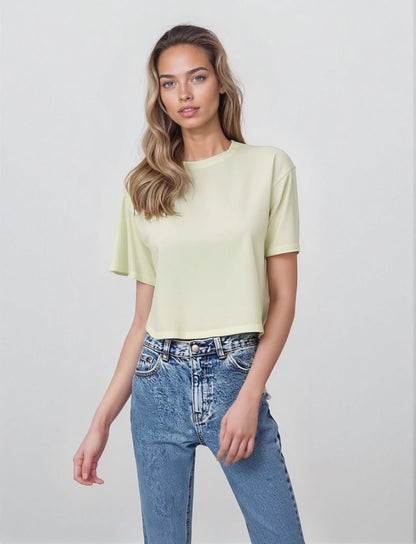 Cloud Jersey Cropped Boy Tee